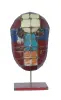  Product image 1 of the product “Small Mask on stand - Modell 4, 52cm height, sculpture from upcyceled oil barrel. ”